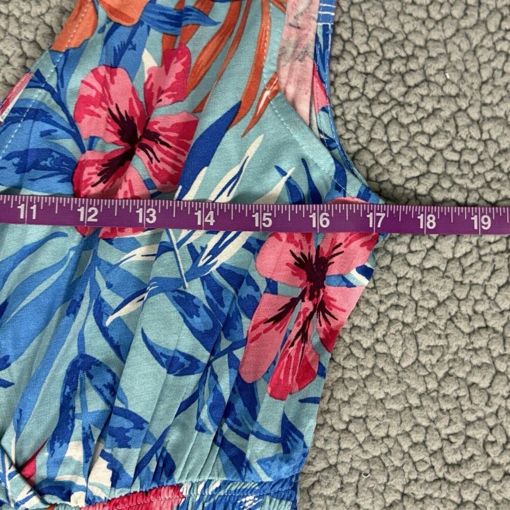 Lascana VS Womens Jumpsuit Faux Wrap Floral sz 10 Wide Leg Tropical bloomcore - Picture 7 of 16